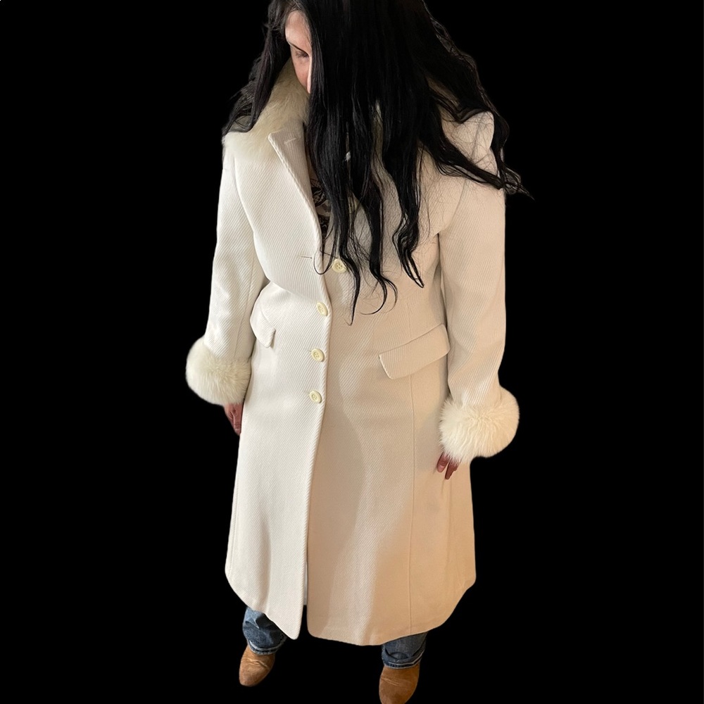 Marvin Richards long white vintage coat. Size 10